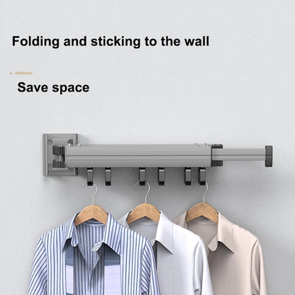 Wall Mount Folding Clothes Drying Rack With Retractable Extension Pole Reusable 3-Fold Clothes Drying Rack Home Space Saver