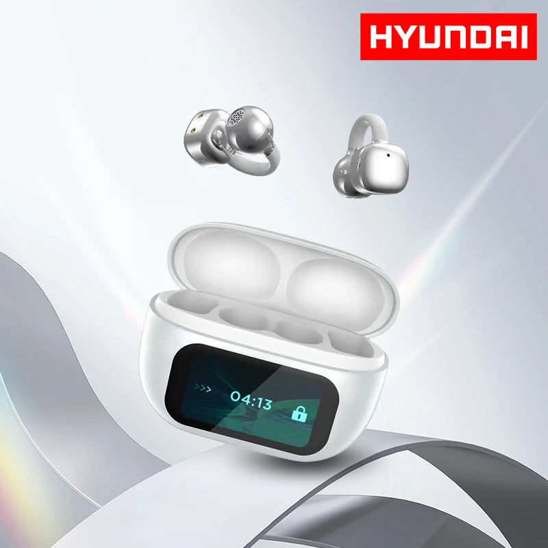 Choice HYUNDAI HY-C02 Nice earrings Earphones Wireless Bluetooth Headphones LED Power Display Mic Stereo Sound Earphones