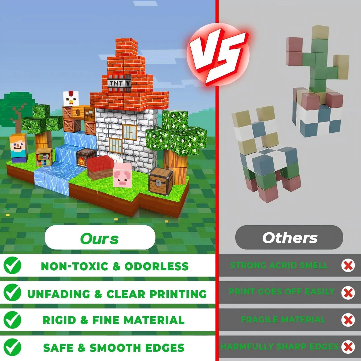 Magnetic Blocks 100PCS Magnetic Building Cube Game,Constructions Toys for Boys & Girls,STEM Montessori Stacking Toy for Children