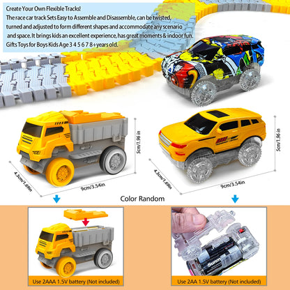 Children Electric Magical Flexible Track Toy Car Engineering Car Kids Educational Toys Train Toys for Children Birthday Gift