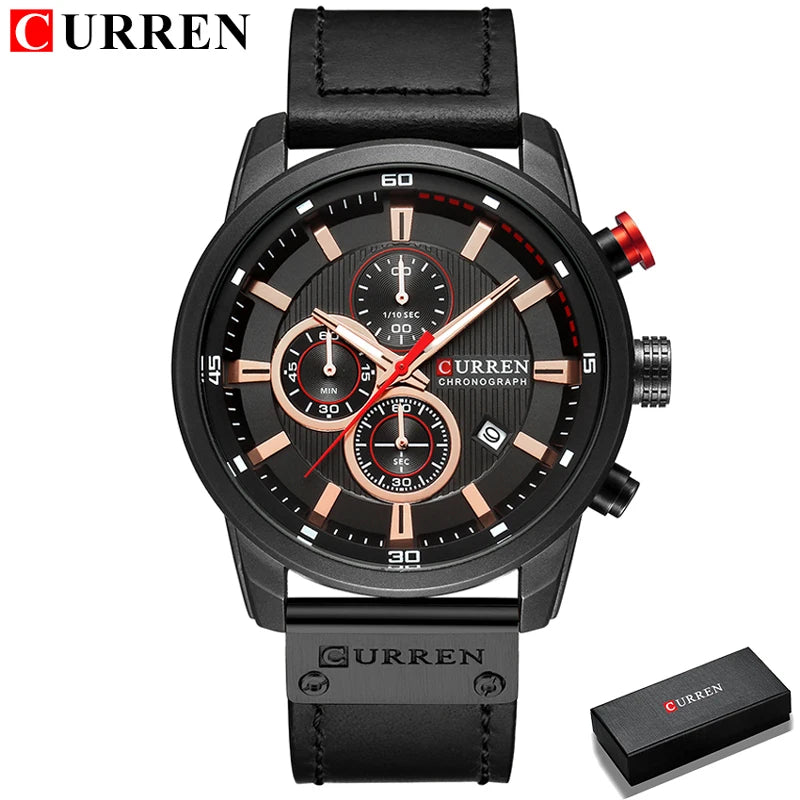 CURREN Luxury Men’s Quartz Watch Chronograph Sport Date Fashion Wristwatch 2025