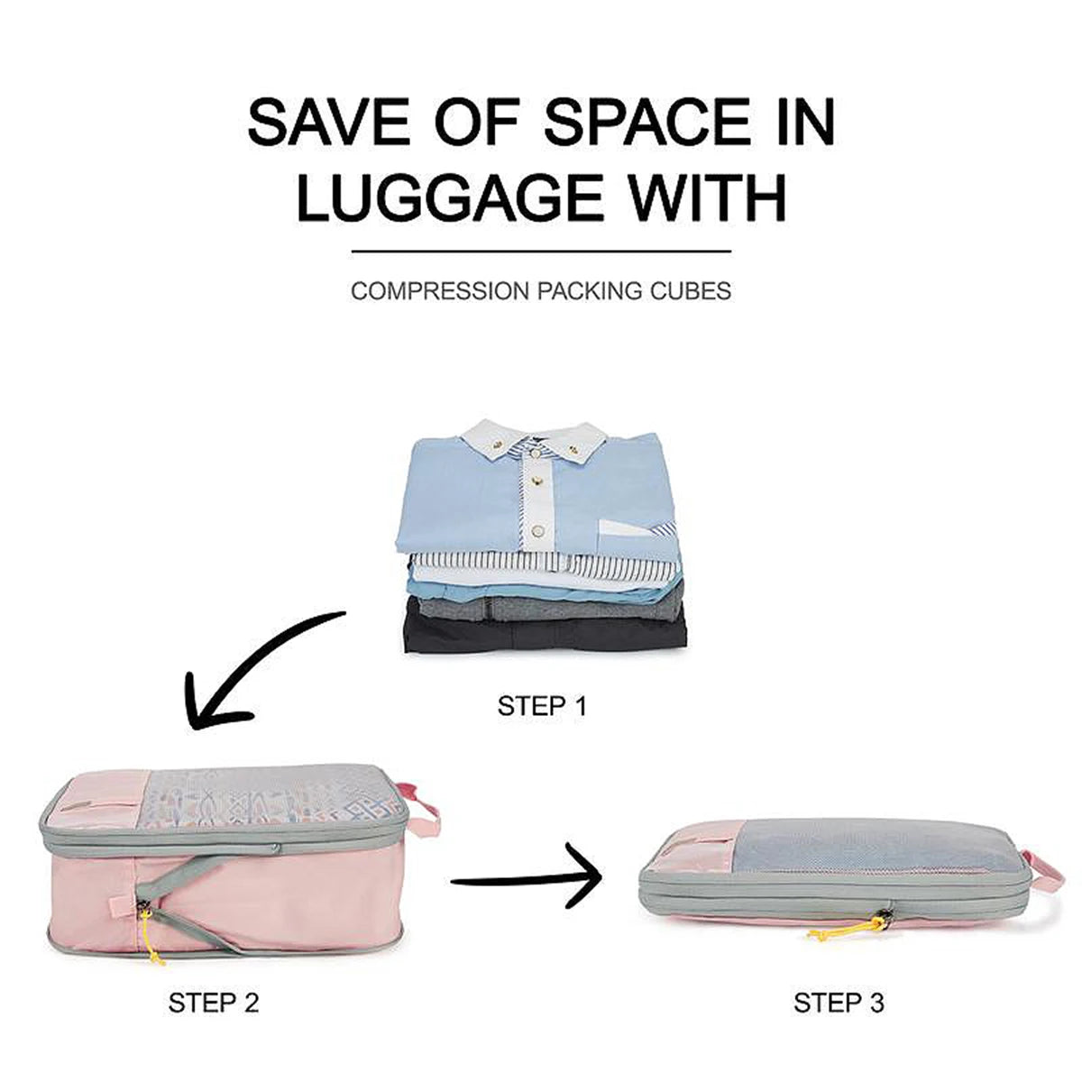 6 Piece Luggage Compression Packing Travel Organizer Bags for Travel Essentials Expandable Luggage Organizer Bags Pack Light As