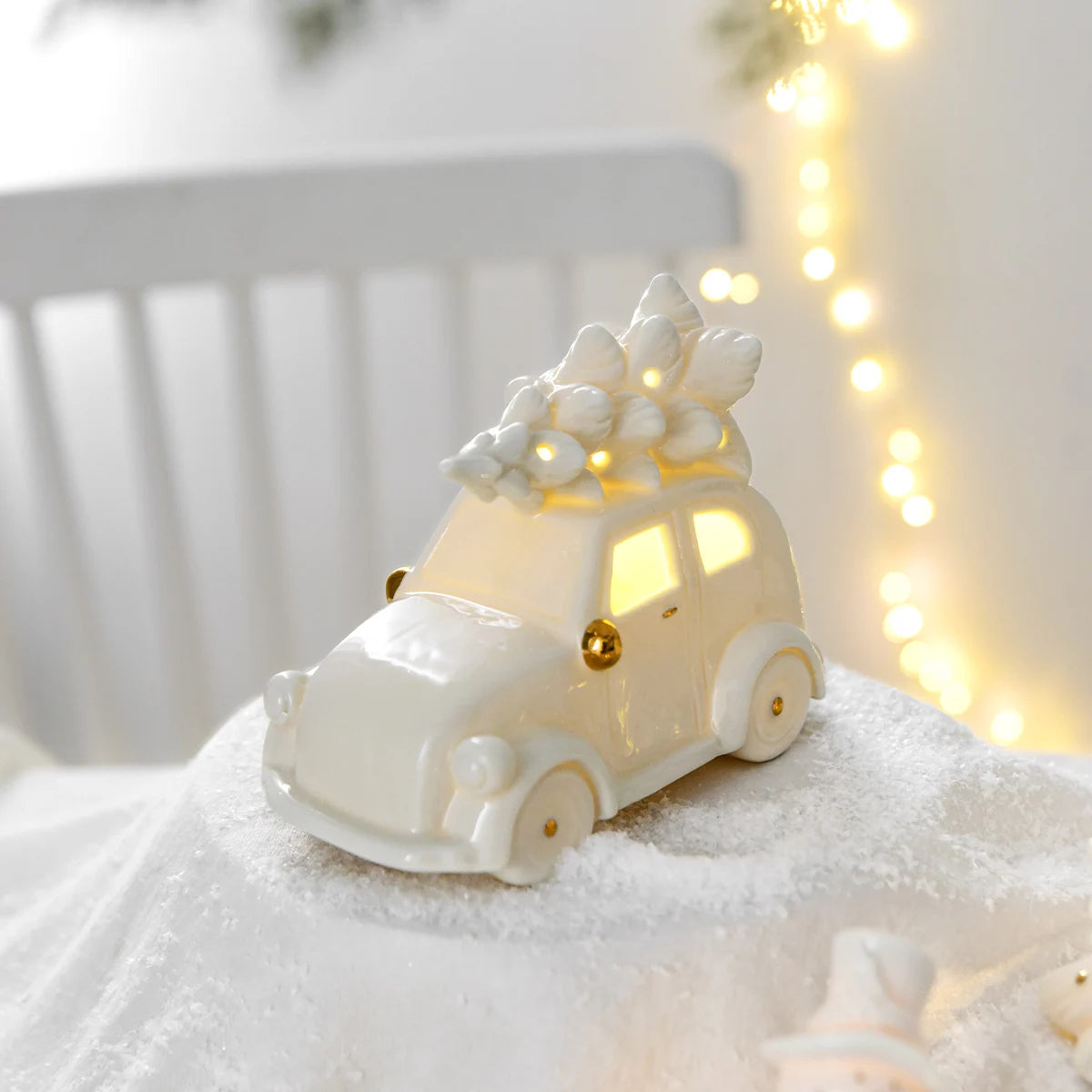 Christmas ceramic glowing Christmas tree snowman decorative ornaments Christmas home decoration Thanksgiving Christmas gift