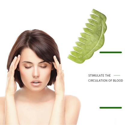 Natural Green Xiuyu Gua Sha Board Jade Stone Massager SPA Acupuncture Beauty Tool