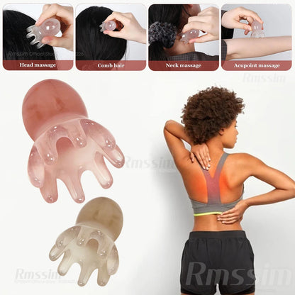 Resin Octopus Massage Comb Scalp Acupuncture GuaSha SPA Meridian Fatigue Relief