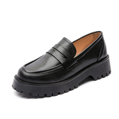 AIYUQI Spring Shoes Female British Style Thick-soled College Style Casual Loafers Genuine Leather Fashion Shoes Girls WHSLE MTO