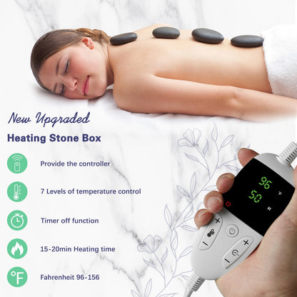 Hot Stone Massage Heater Box with Temperature Control Professional Spa Therapy Tool