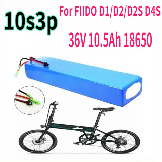 36V Battery 10s3p 10.5Ah 18650 Lithium Ion Battery Pack For FIIDO D1/D2/D2S D4S Folding Electric Moped City Bike Battery