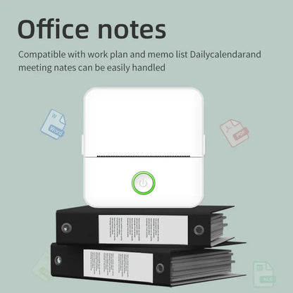 Mini Portabl Printer Inkless Sticker Maker, Free Cut Small Pocket Printer, Portable Thermal Printer for Photo Journal Notes Memo