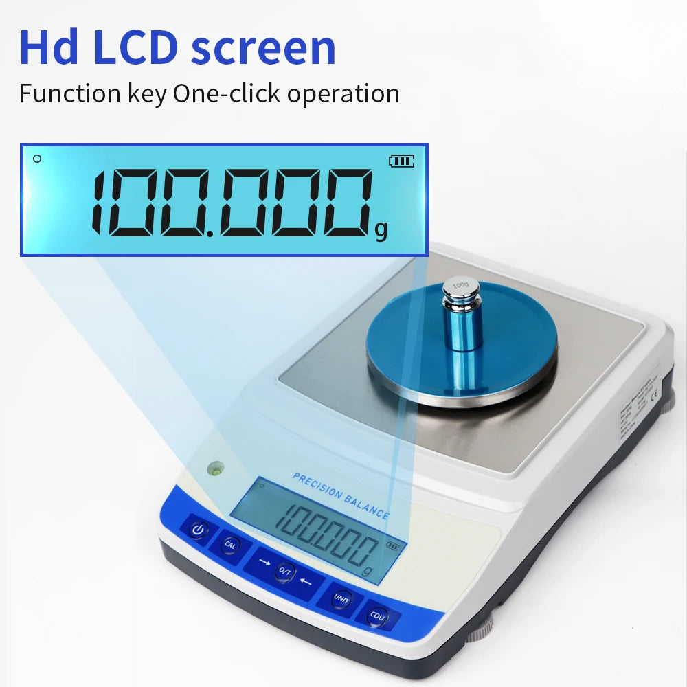 500g 0.001g Analytical Balance Scale LCD Electronic Balance Laboratory Kitchen Jewelry Weighing Scale with Windshield