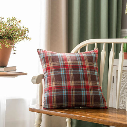 Buffalo Plaid Pillow Covers Cotton Throw Pillows Christmas Buffalo Check Pillow Case for Couch Sofa Cushion Bed Home Decorations