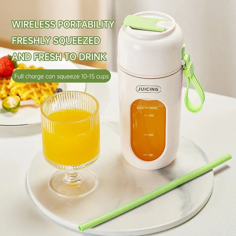 Portable Multi-function USB Wireless Juicer 12-blade Head Fast Juice Extraction 2600mAh Capacity Indoor and Outdoor Mixing Cup