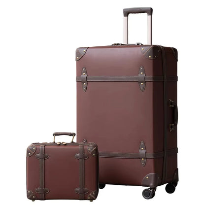 Urecity Vintage Luggage Set Retro Suitcase For Men&Women Business Luggage for Travel Rolling Suitcase With Handbag 14Inches