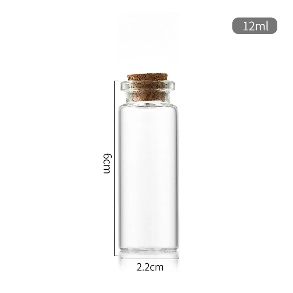 5Pcs Mini Clear Glass Bottles with Cork Stopper Wishing Drifting Bottles for Wedding Favors Party Decor DIY Craft Jars Vials