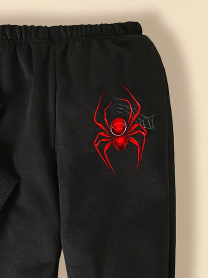 Autumn Children Boy Clothes Set Kid Girls Spider Printed Sweatshirts Pullover Top And Pants 2 Piece Suit Long Sleeve Tracksuits