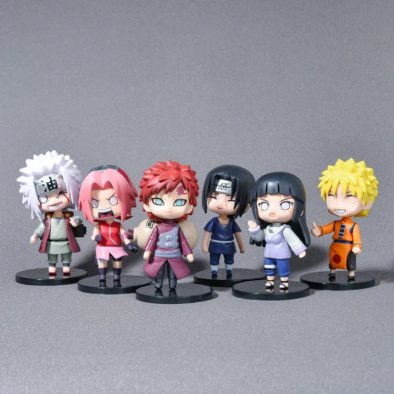 Hot 12Pcs/Set Anime Naruto Shippuden Hinata Sasuke Itachi Kakashi Gaara Figure Toys Q Version PVC Figurine Model Dolls Gifts