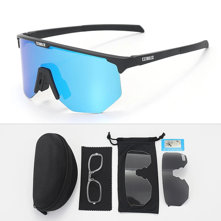 B BLIZ HERO Photochromic Cycling Glasses MTB Road Cycling Goggles Windproof UV Protection Sunglasses Polarized Sports Eyewear