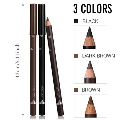 6/12-Piece Waterproof Eyebrow Pencil Set – Natural Black & Brown Shades for Beginners & Professionals