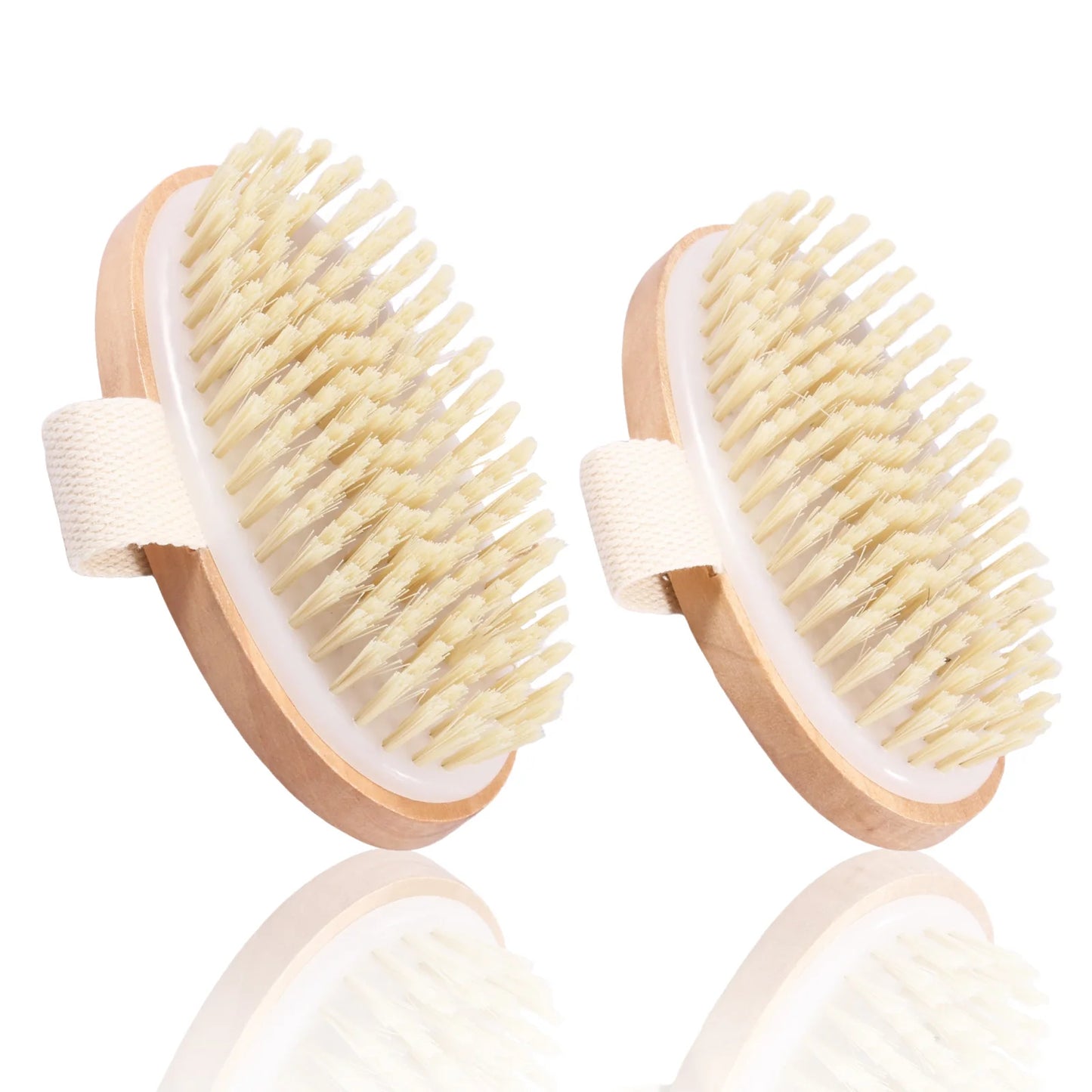 Natural Bristle Body Brush Dry Skin Exfoliating Dead Skin Remover SPA Soft Brush