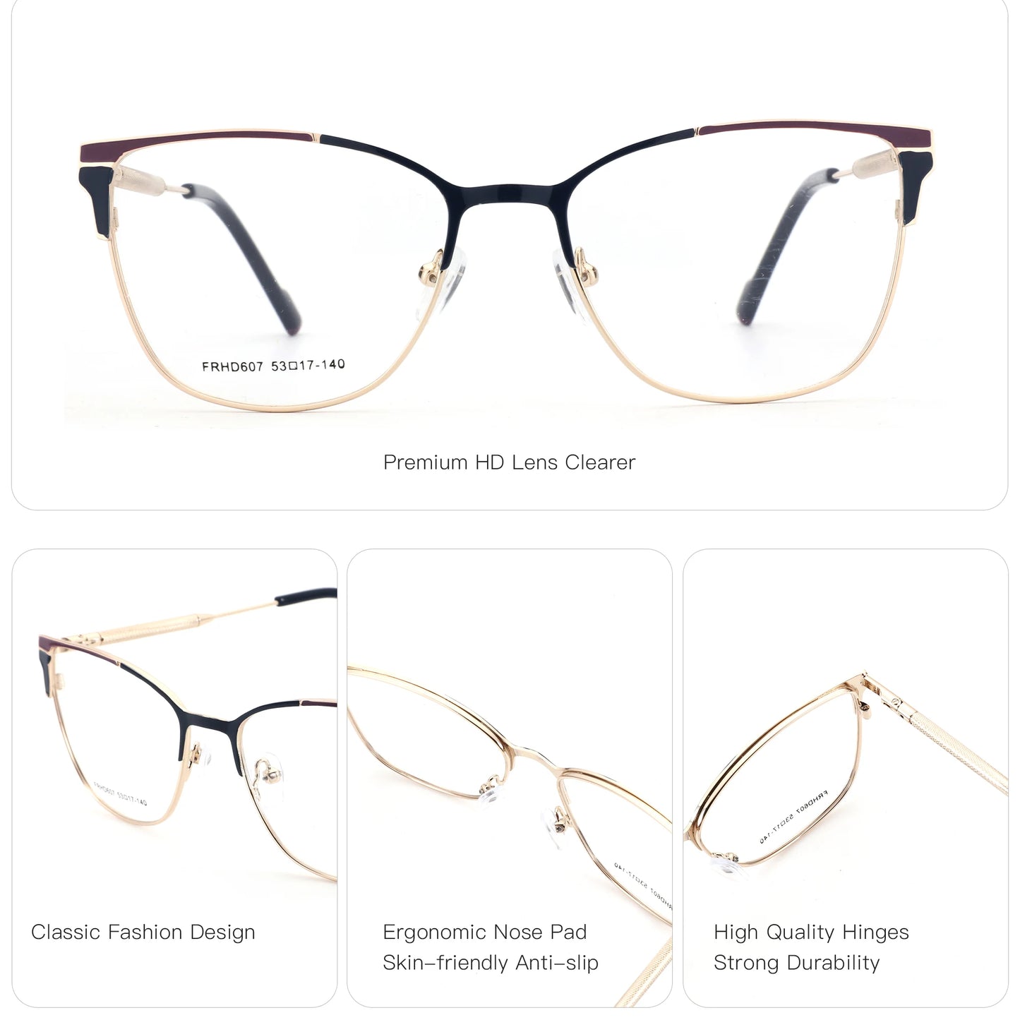 ZENOTTIC (M Size) 2025 Trend Butterfly Prescription Glasses Woman Metal Optical Eyeglasses for Anti Blue Light Photochromic