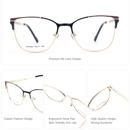 ZENOTTIC (M Size) 2025 Trend Butterfly Prescription Glasses Woman Metal Optical Eyeglasses for Anti Blue Light Photochromic