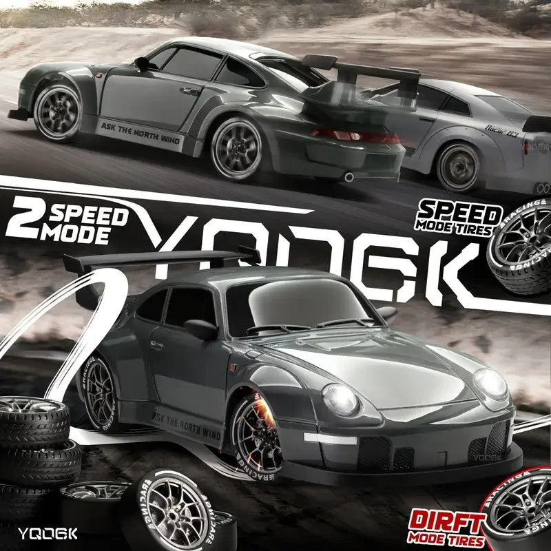 New RC Drift Car 4WD 1:24 Remote Control Car with LED Lights 2.4Ghz 20KM/H RC Car Extra Drifting Tires Racing Sport Vehicle Toys