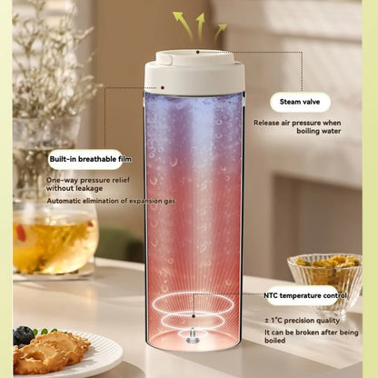 Compact Travel Kettle 550ml 300W Fast Boiling 4 Precise Temperature Settings 316 Stainless Steel Interior Portable Hot Water Cup