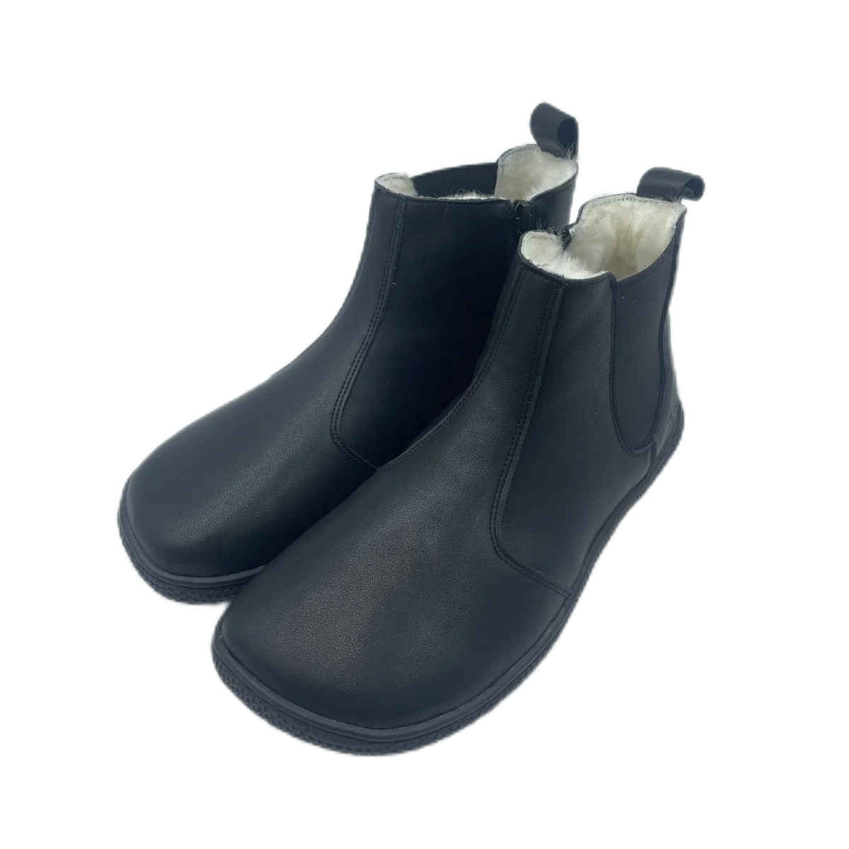 Tipsietoes Top Brand Chelsea Barefoot Genuine Leather Winter Boots With Warm Real Natural Fur Linning And Insole For Women