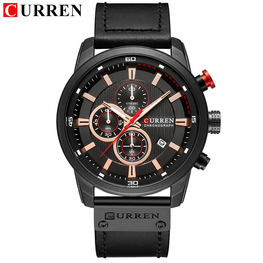 CURREN Luxury Men’s Quartz Watch Chronograph Sport Date Fashion Wristwatch 2025