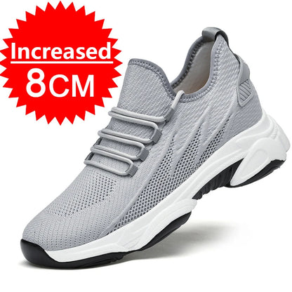 Sneakers Men Elevator Shoes Height Increase Shoes For Men Casual Insole 10cm 8cm 6cm Optional Heels Moccasins Taller Male Sports