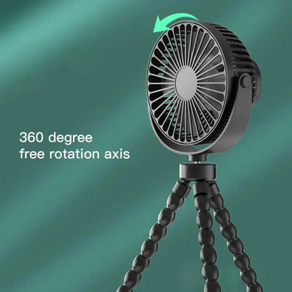 Portable Mini Stroller Fan with Flexible Tripod Small Handheld Rechargeable Clip On for Car Seat Crib Treadmill Travel Camping