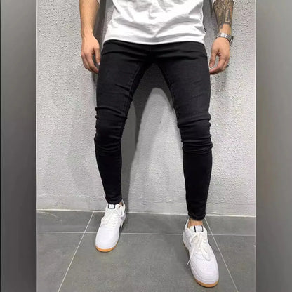 High Quality Stretch Elastic Skinny Jeans Men European American Classic Solid Washed Denim Pant Casual Pantalones Hombre Joggers