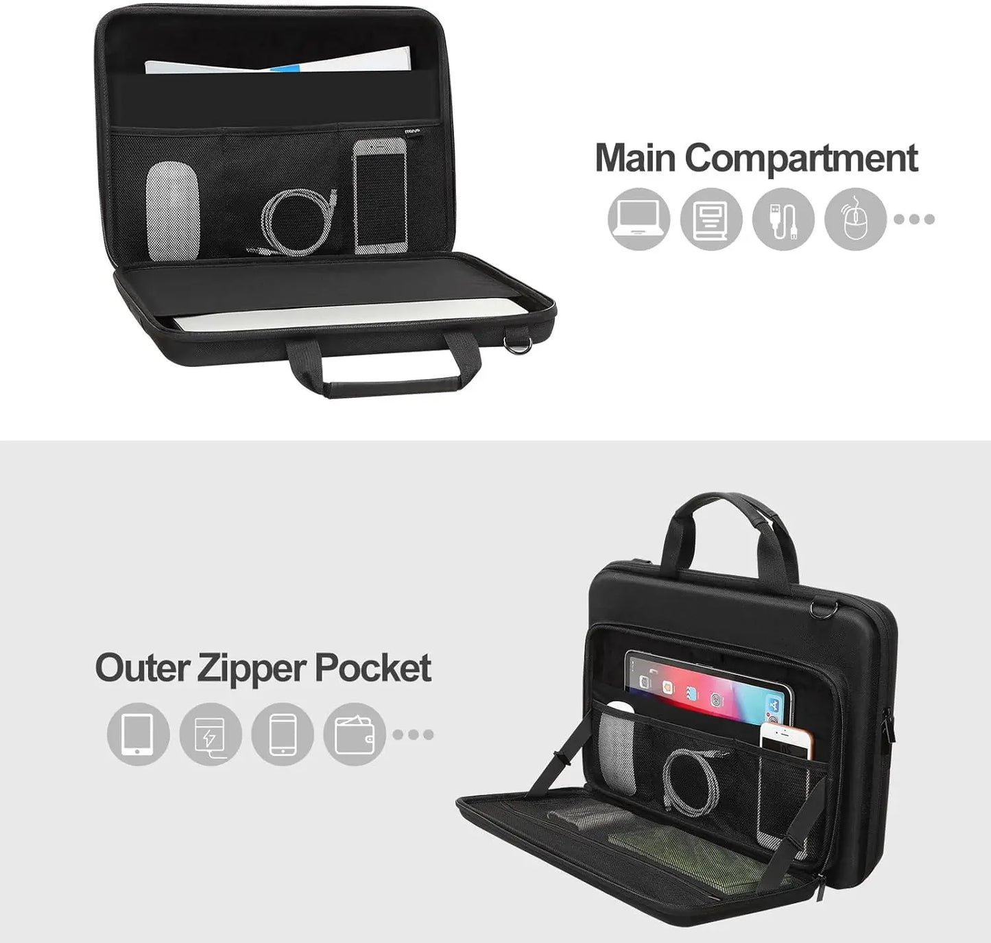 Hard Shell Laptop Bag 13 14 15 16 17 inch for 2025 Macbook Air Pro M1 M2 M3 M4 Asus HP Dell Waterproof Notebook Shoulder Handbag