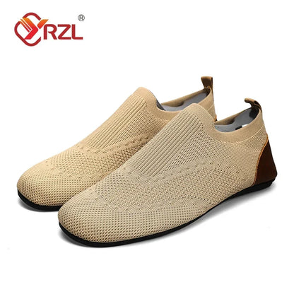 YRZL Loafers Men Soft Driving Moccasins High Quality Flats Male Walking Shoes Breathable Mesh Casual Loafers Slip on Mens Shoes