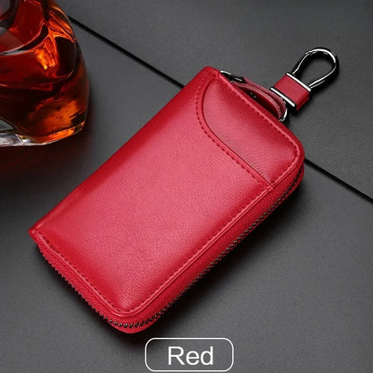 Genuine Leather KeyChain Key Bag Unisex Multifunction Wallet Car Housekeeper Pouch
