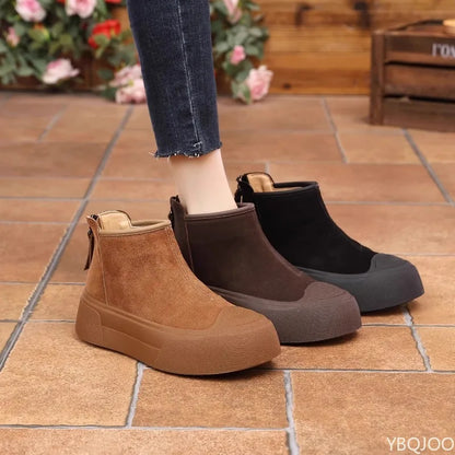 Women's  casual comfortable snow boots winter velvet cotton minimalist short boots fashionable versatile warm women shoes