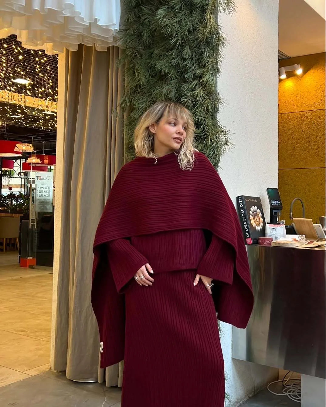 Hirsionsan Soft Elegant Vintage Women Suits 3 Pieces Female Sets O Neck Sweater & Wild Leg Pants with Scarf Knitted TrackSuit