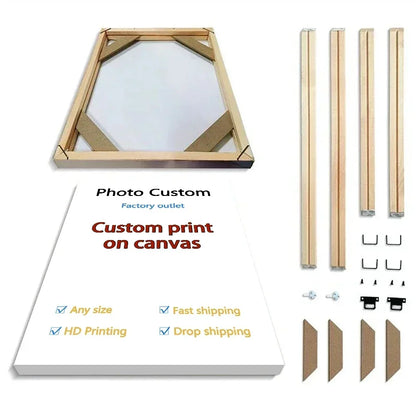 YWDECOR Custom Painting Canvas HD Print Customized Your Picture Personalized Wall Art Poster Photos for Living Room Home Decor