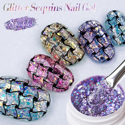 LILYCUTE 7ml Glitter Gel Nail Polish – Shimmering Sequins for Sparkling Manicures