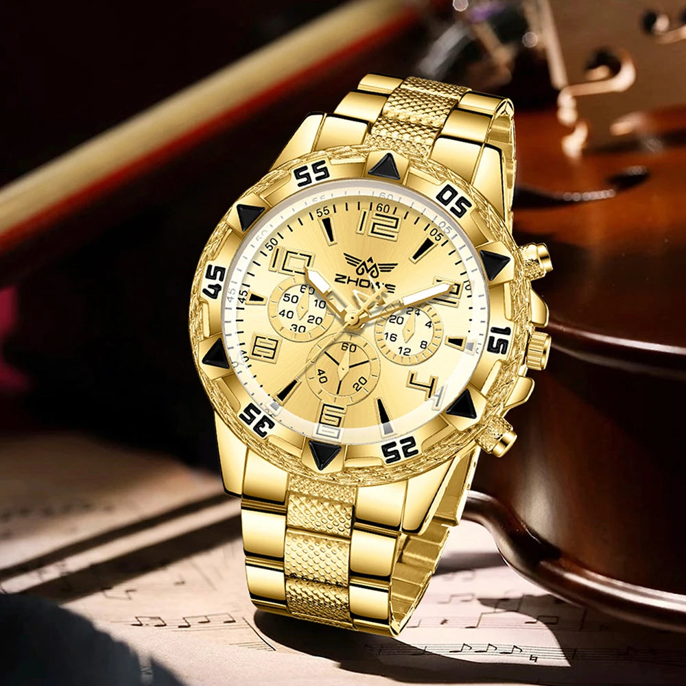 2PCS Men’s Watch Set Quartz Digital Scale Dial Fashion Trend Daily Wristwatches