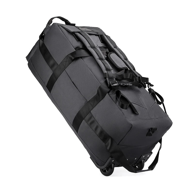 80L Rolling Duffle Bag with Wheels 31" Heavy-Duty Foldable Travel Duffel Bag Water-Resistant Wheeled Luggage with Shoulder Strap