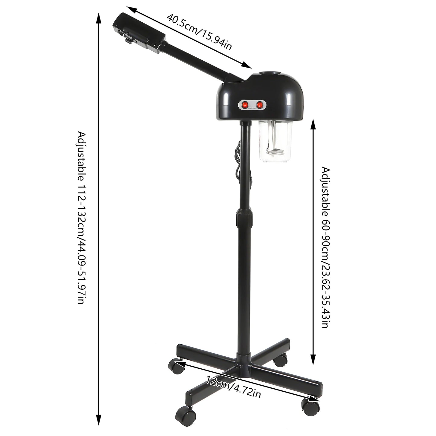 750ml Ozone Facial Steamer – Height Adjustable 360° Rotatable Beauty Spa Equipment