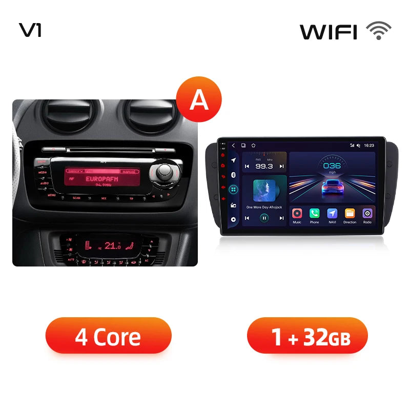 Junsun Wireless CarPlay Android Auto Radio For Seat Ibiza 6j 2009-2013 Car Intelligent Systems RDS BT DSP 2 din autoradio