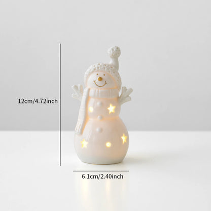 Christmas ceramic glowing Christmas tree snowman decorative ornaments Christmas home decoration Thanksgiving Christmas gift