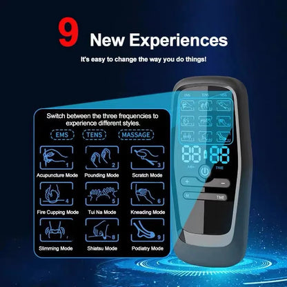 9 Modes EMS Electric Body Massager Low Frequency Pulse TENS Abdominal Electro Stimulator for Muscle Relaxation