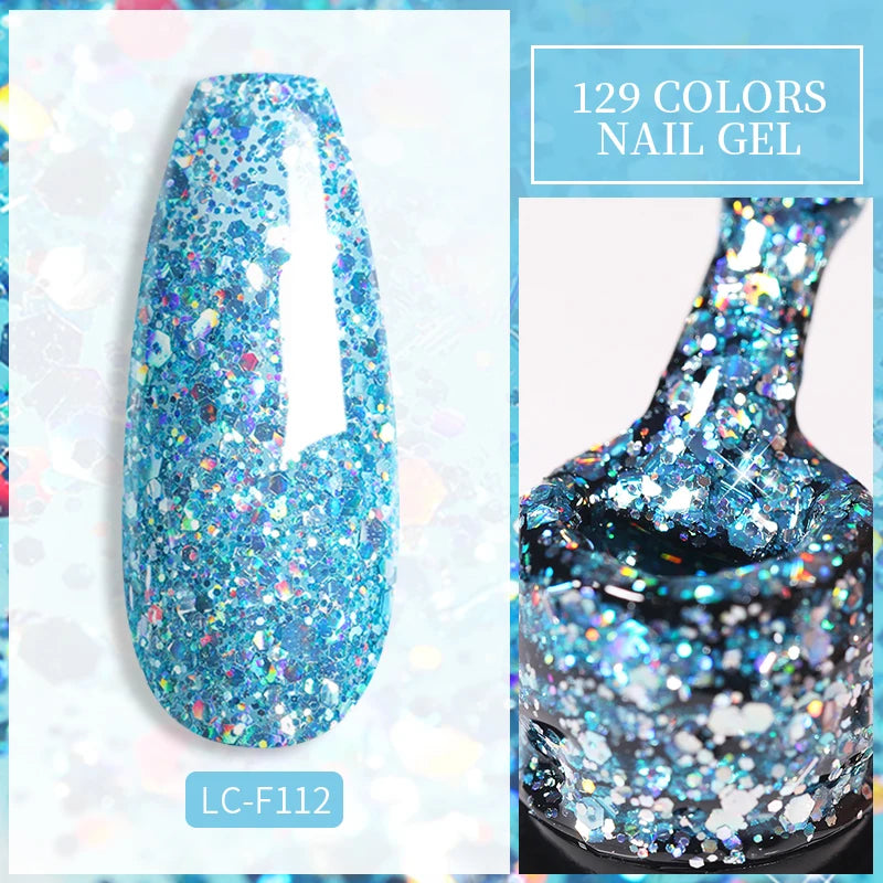 LILYCUTE Glitter Sequins UV Gel Polish – Sparkling Gel Nail Color
