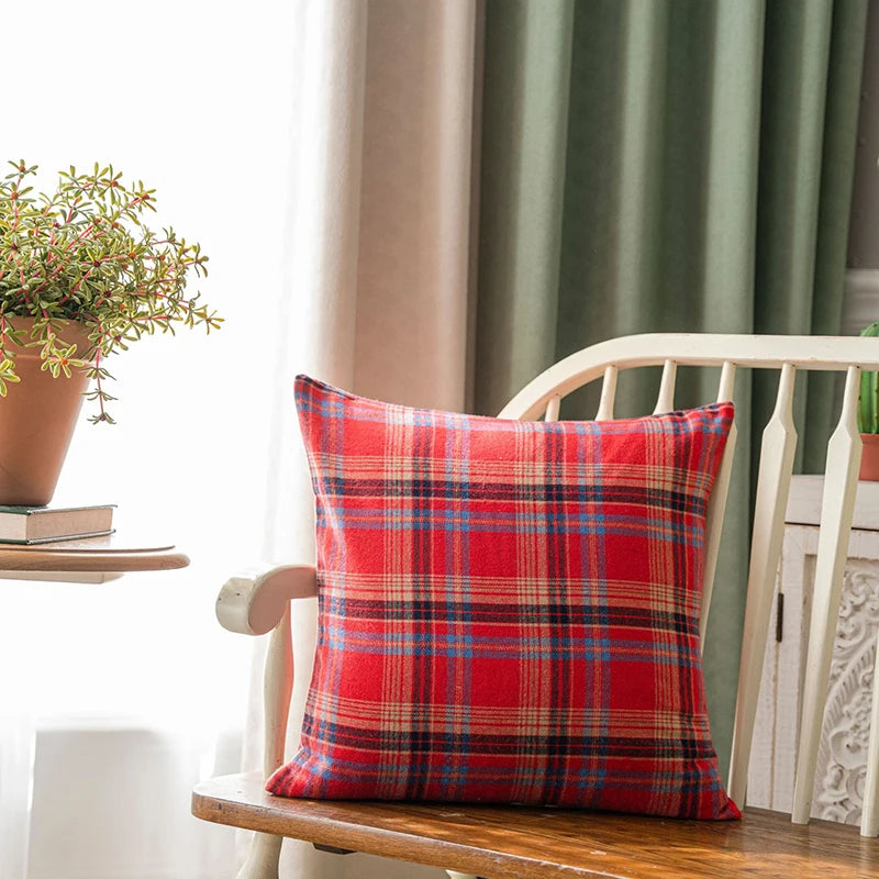 Buffalo Plaid Pillow Covers Cotton Throw Pillows Christmas Buffalo Check Pillow Case for Couch Sofa Cushion Bed Home Decorations