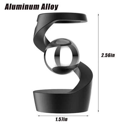 Desktop Rotating Gyroscope Finger Fidget Spinner Toy All Aluminum Alloy Spinning Gyro Silver Metallic Accents For Adults Gift