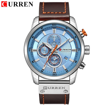 CURREN Luxury Men’s Quartz Watch Chronograph Sport Date Fashion Wristwatch 2025