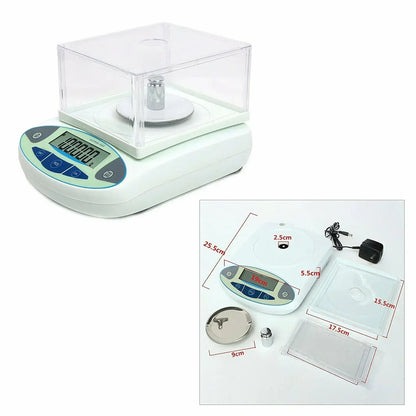 500gx0.001g Electronic Balance Scale with Windshield High Precision Laboratory Solid Analytical Digital Precision Balance Scale